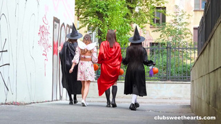 Лесбийская оргия на Хэллоуин с русскими девчатами, праздник удался!